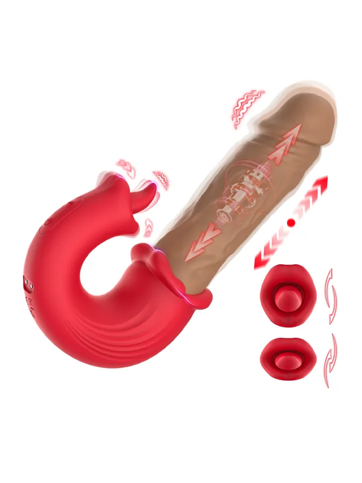 Thrust & Tease Thrusting & Vibrating Dildo - Dildo med vibrator 0