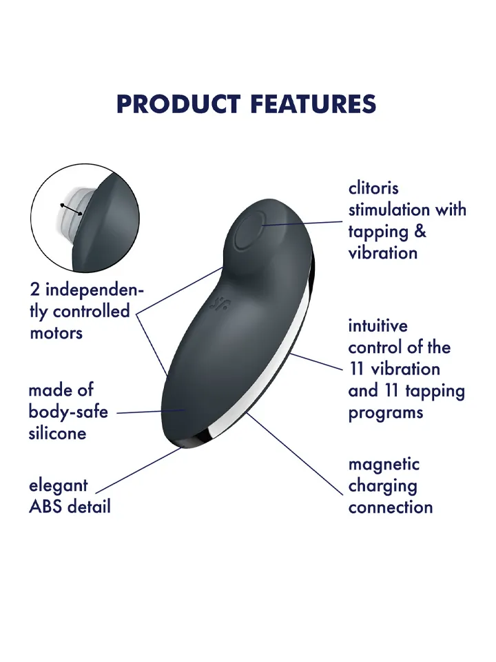 Satisfyer Tap & Climax 2 Grey - Klitorisvibrator 0