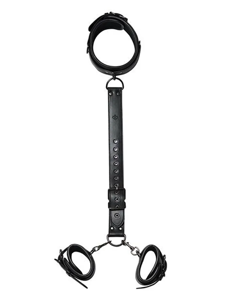 Locking Harness Bondage Collar & Wrist Restraints
