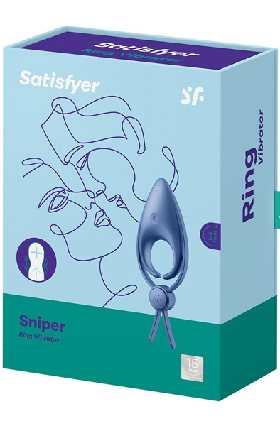 Satisfyer Sniper Vibrating Cock Ring Blue - Penisring med vibrator 0