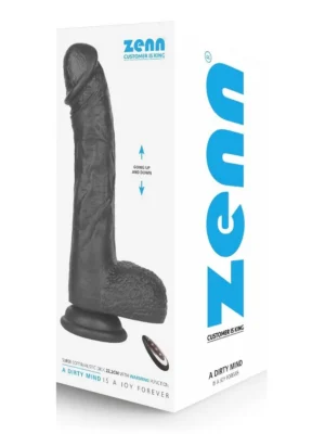 Super Soft Dildo With Warming Black 22,2 cm - Dildo med vibrator 0