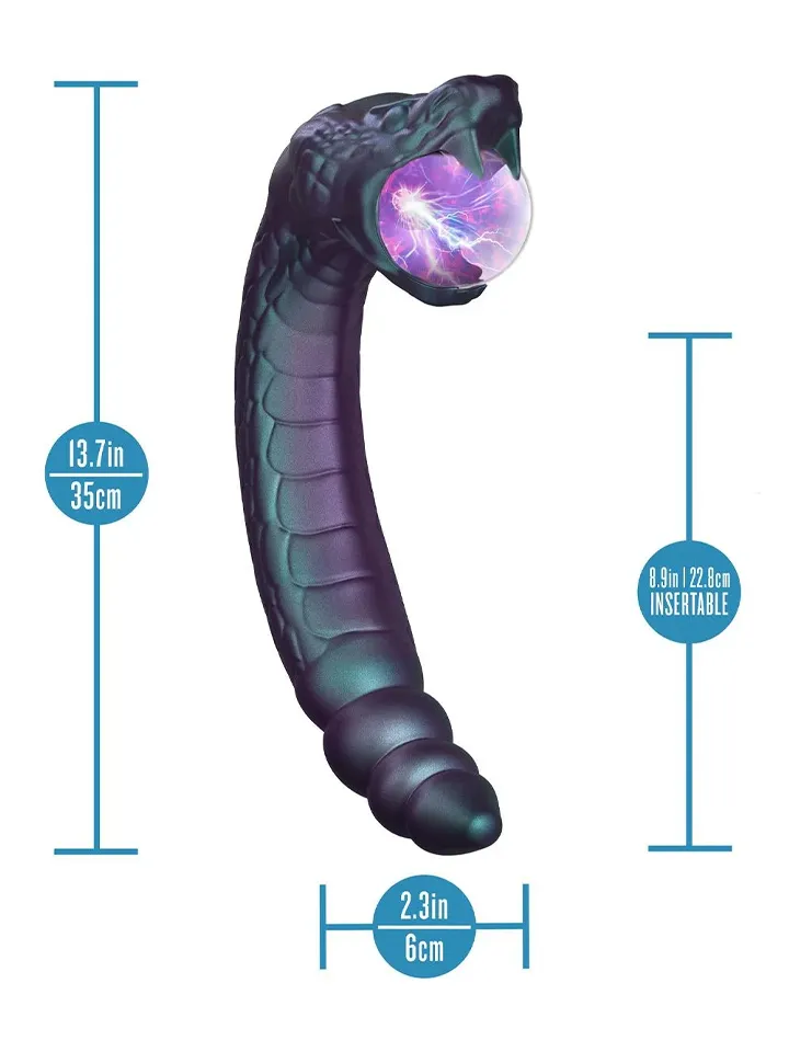 Rattle Snake Glowing Plasma Globe - Dragon dildo 0