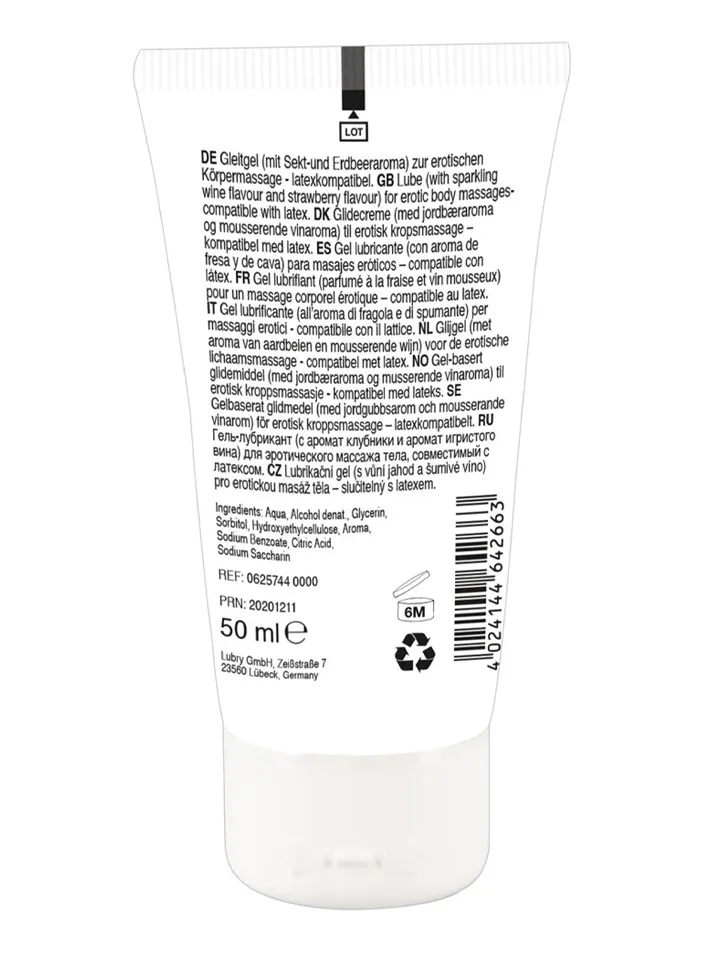 Erotic Massage Gel Sparkling Wine & Strawberry 50ml - Bättre oralsex 0
