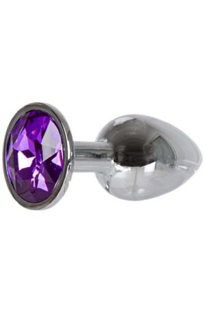 Metal Plug Silver/Purple Small - Analplugg metall 0