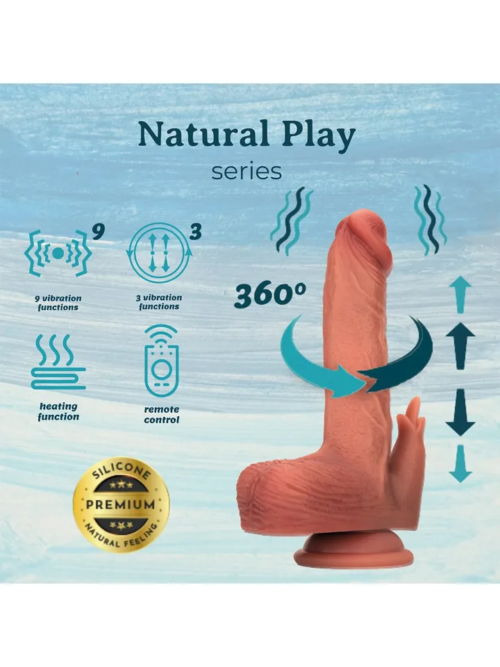 Heated Thrusting & Rotating Dildo With Clitoral Stimulation - Dildo med vibrator 0