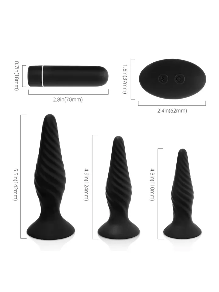 Idris Vibrating Anal Plug Set - Analleksaker i set 0