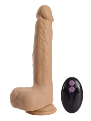 Idalis Thrusting & Vibrating Dildo Flesh 23 cm - Dildo med vibrator 0