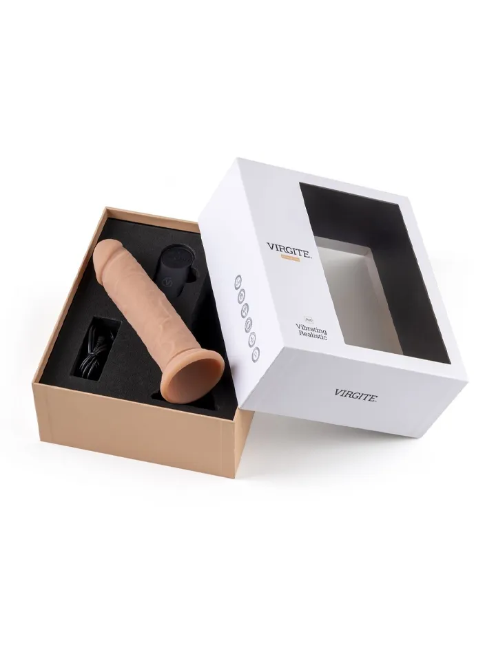 Realistic Vibrating Dildo With Remote 18,5 cm - Dildo med vibrator 0