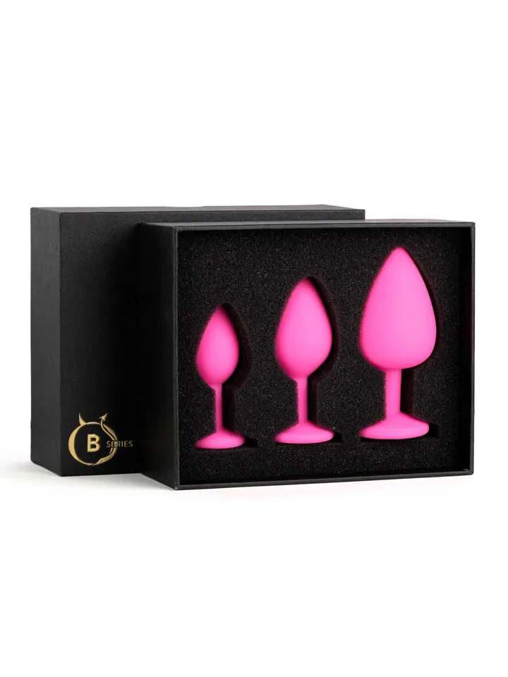 B-Series Silicone Plug Set Pink - Analpluggar paket 0