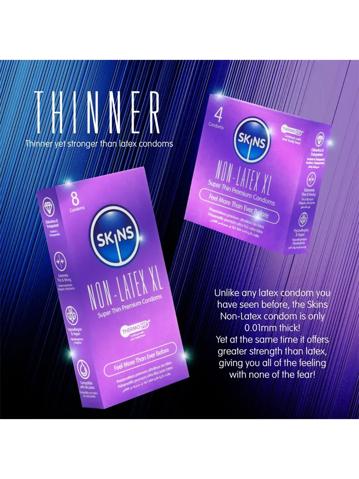 Skins Non-Latex XL Condoms 8-pack - Kondomer 0