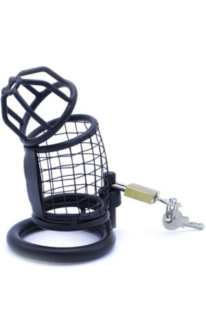 Kiotos Chastity Cage Squares Black 45 mm - Kyskhetsbur 0