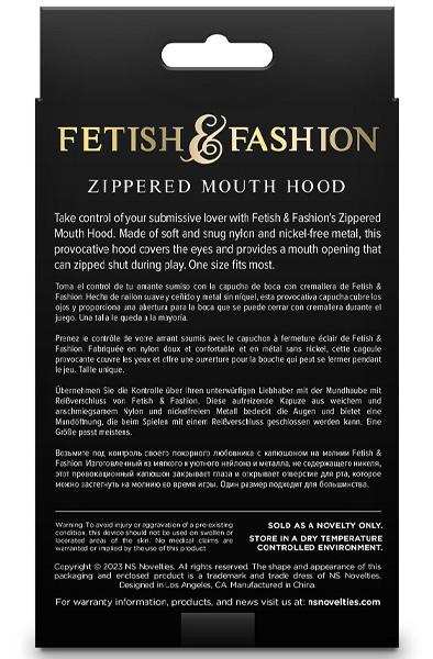 Zippered Mouth Hood White - BDSM mask 0