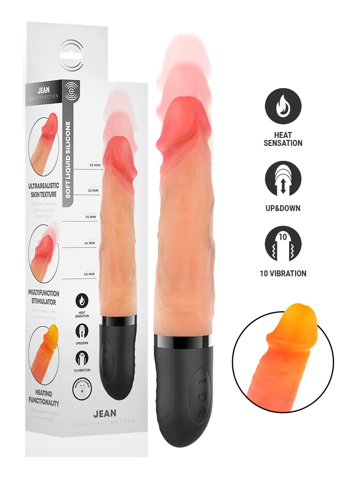 Jean Up & Down Vibrator With Heat Effect 24 cm - Dildo med vibrator 0